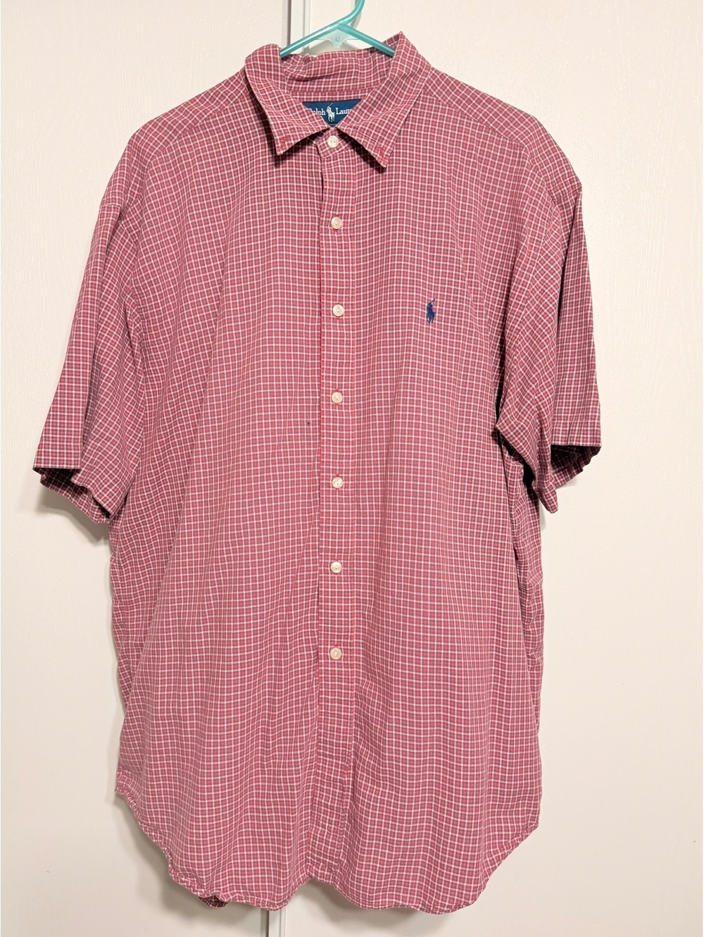 Ralph Lauren Blake Men’s XL Red Plaid Short Sleeve Button Down Shirt Cotton